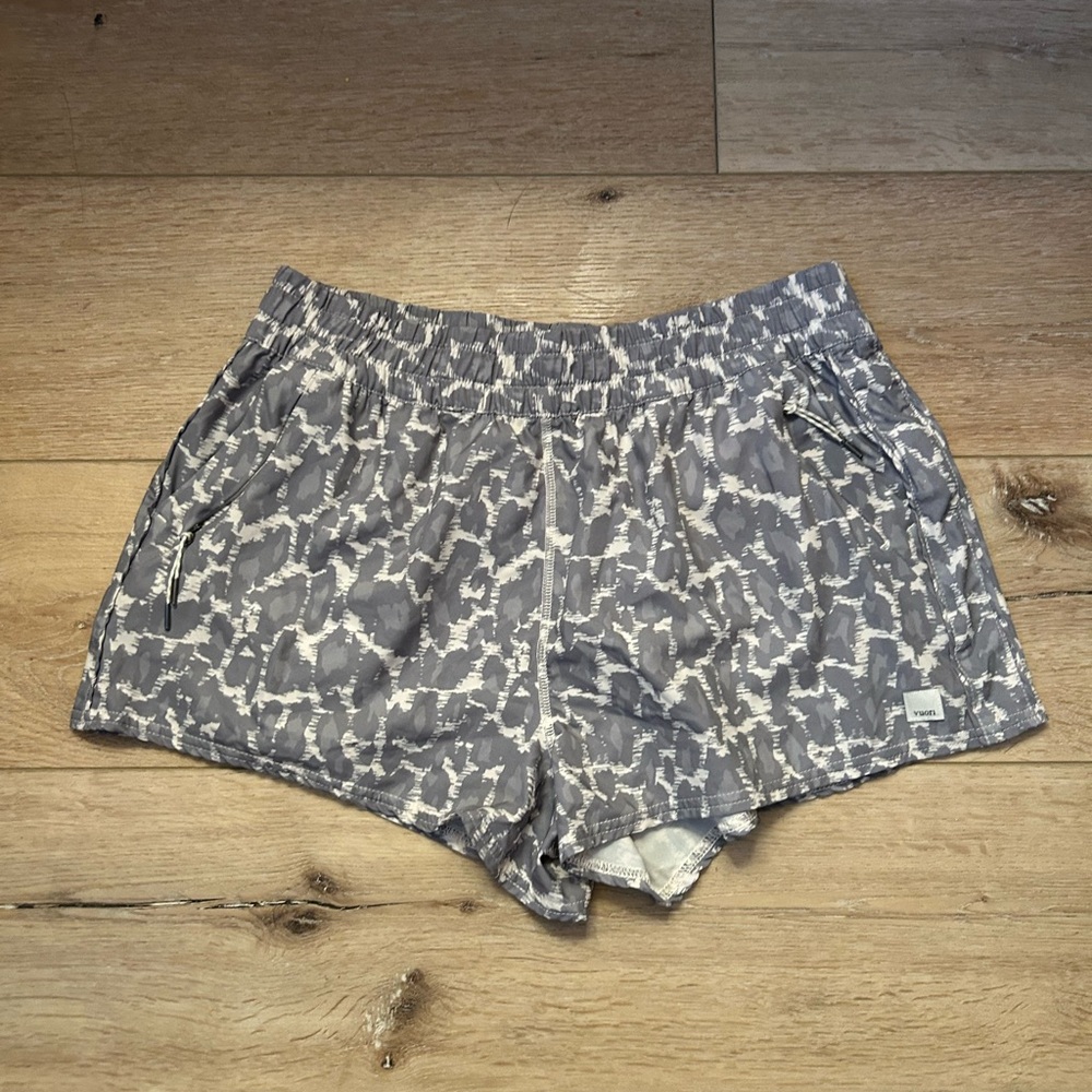 Vuori Gray and White Athletic Shorts